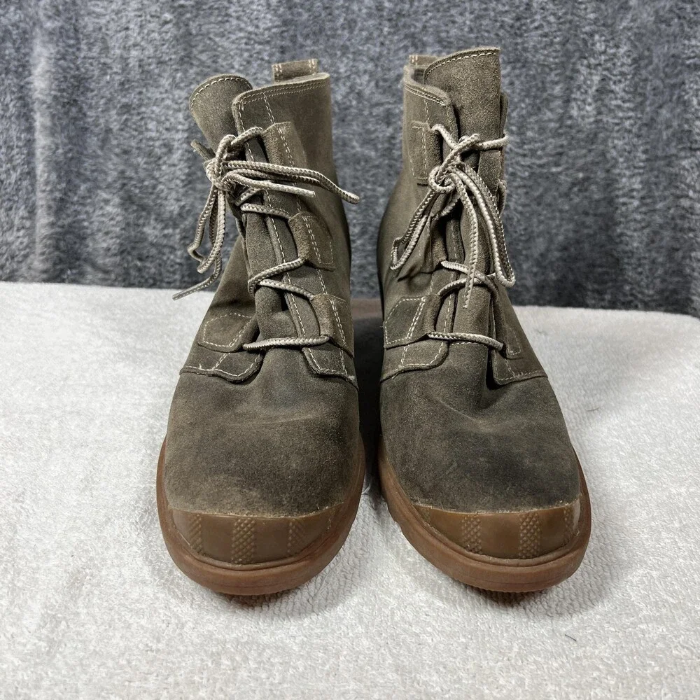 Sorel Boots Womens Size 10 Brown Suede Wedge Ankle Lace Up Booties NL2115-245
